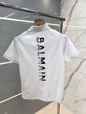 Balmai n Paris White Premium Imported Pique Polo Tshirt with Zip Style And Rubber Metal Logo Back Printed 2717