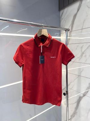 Hacket t Red Premium Cotton Lycra Pique fabric Polo Tshirt with Collar Design and Emboss Logo 2988