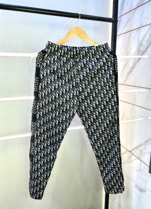 Christian Dio r White Imported Monogram Super Premium Track Pant With Brand Carry Bag F2864-WH