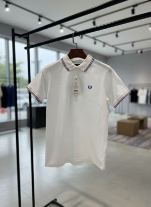 FRED PERRY CHEST LOGO POLO T-SHIRT WHITE
