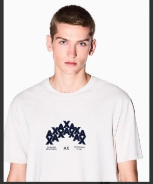 Arman i Exchange White Premium Imported 240 GSM Interlock Fabric Round Neck Printed Logo Tshirt 3019