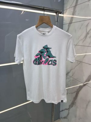 Adida s Round Neck T shirt With Printed Brand Logo White 1934