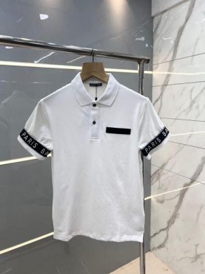 Balmai n Paris White Premium Imported Pique Polo Tshirt with Collar Design And Rubber Metal Logo 2718