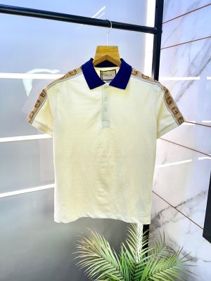 Gucc i Beige Imported Polo Neck Premium Collar T-shirt F2915-BE