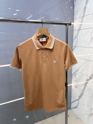 Gucc i Beige Premium Polo TShirt with 275 gsm Pique 4way lycra fabric and Jaquard Collar with Embroidered Logo 2534
