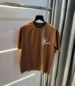 Bluorang Brown Embossed Print Imported Oversized T-Shirt