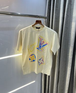 Louis  Vuitton Cream Printed Imported Oversized T-Shirt
