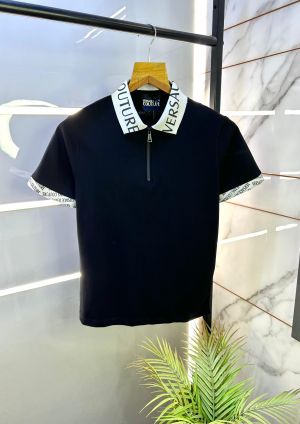 Versace Black Imported Collar Neck Premium Polo T-shirt F2923-B2