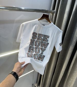 Balenciaga White logo Print Premium T-shirt