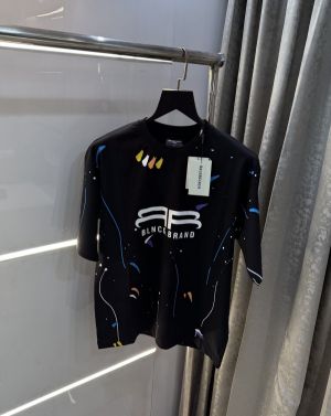 Balenciaga Black Printed Designer Imported Oversized T-Shirt