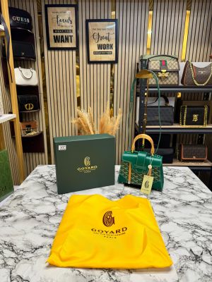 Goyard Saigon Handbag In Goyardian Canvas With Box And Dust Bag (Green)
