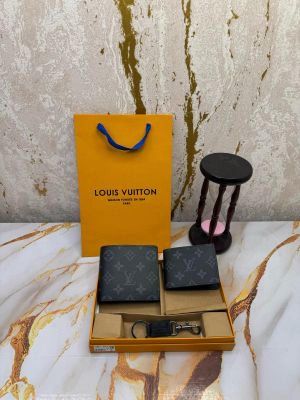 LOUIS_VUITTON WALLET COMBO WITH OG BOX AND CARRY BAG PREMIUM QUALITY (BLACK
