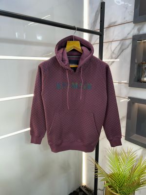 Balmai n Paris Reflective Printed Imported Premium Wine Hoodie 1104