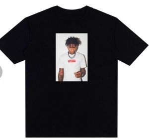 Supreme Black Logo Print Imported Oversized T-Shirt
