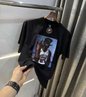 Air Jordan Black Printed Imported Oversized T-Shirt