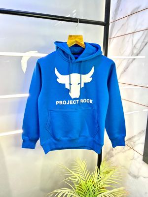 Under Armou r Blue Imported Printed Super Premium Hoodie F2976-BU