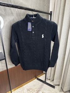 Ralph laure_n Black Full sleeves Knitted Woolen sweatshirt