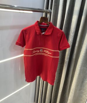 Tommy  Hilfiger Red Embroidery Logo Premium Polo T-Shirt
