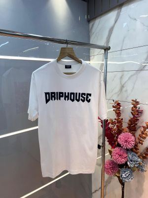 Drip House White Imported Premium Round Neck Front and Back Printed Tshirt 3097