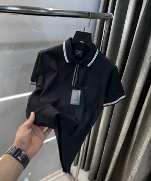 Arman i Exchange Black Patch Logo Premium Polo T-Shirt