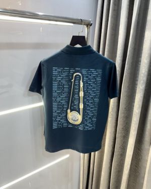 Versace Couture Petrol Blue Back Print Imported Polo T-Shirt
