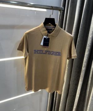 Tommy  Hilfiger Beige Logo Work Premium Polo T-Shirt
