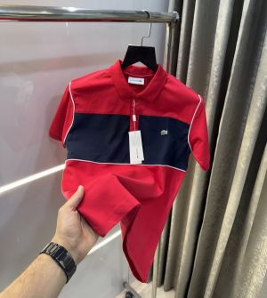 Lacost e Red Embroidery Logo Premium Polo T-Shirt