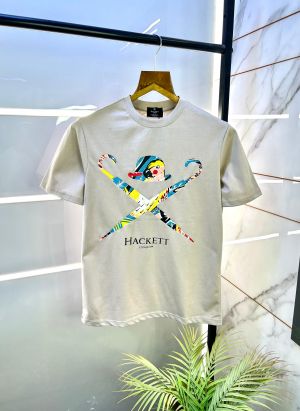 Aston Martin Hacket t Beige Round Premium Neck T-shirt F2848-BE