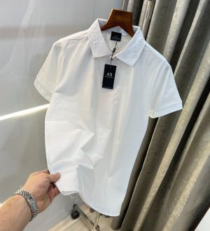 Arman i Exchange White Embossed Logo Imported Polo T-Shirt