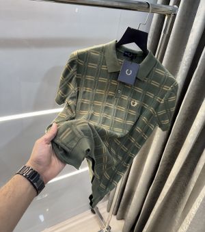 Fredperry Olive Premium Knitted Polo T-Shirt
