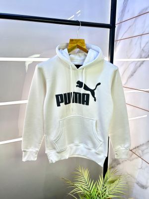 Pum a Imported White Printed Super Premium Hoodie F2975-W2
