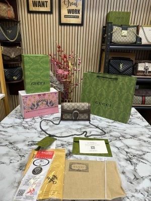 GUCC_I DIONYSUS SLING BAG WITH OG DUST BAG & BIL PREMIUM QUALITY DOBLE BOX MINI GG BROWN 