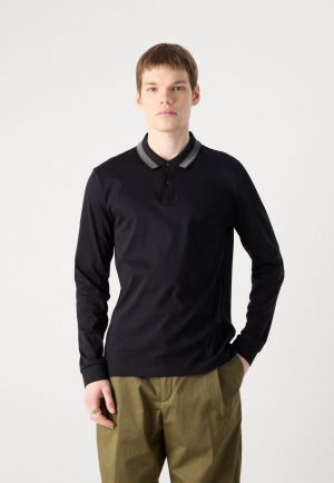 Hugo  Boss Black Logo Work Premium Full Sleeve Polo T-Shirt
