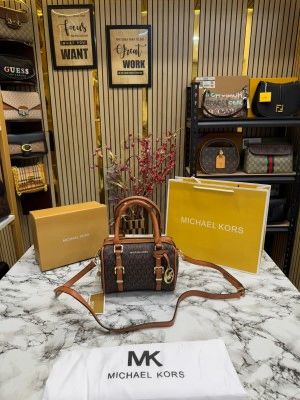 Michael_Kors Bedford Legacy Extra Small Logo Duffle Crossbody Bag With Box And Dust Bag Including Carry Bag (Coffee)