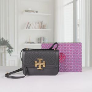 Tory_Burch Eleanor Premium Quality Shoulder Bag With OG Magnetic Box & Dust Bag (Denim Black - 1133)