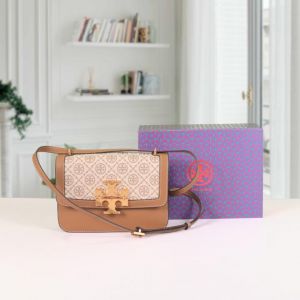Tory_Burch Eleanor Premium Quality Shoulder Bag With OG Magnetic Box & Dust Bag (Denim Brown - 1134)