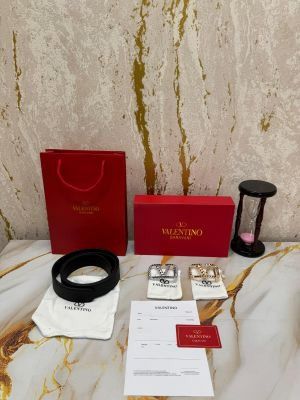 Valentin_o Garavani Reversible V-Logo Signature Belt Set with Box And Dust Bag Including Carry Bag (V10-Black)