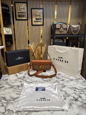 Coac_h Tabby Chain Clutch In Snake-embossed C Logo Shoulder Bag With Double Og Box And Dust Bag Includes Carry Bag (Brown)