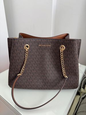 Michael_Kors_Teagan_Large_Long_Drop_Satchel_Tote_Bag_(Brown)