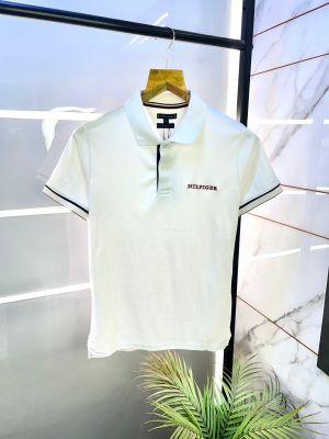 Tommy_Hilfiger White Polo Premium Collar Neck T-shirt F2862-WH