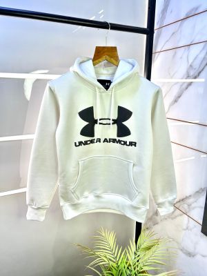 Under Armou r Imported White Printed Super Premium Hoodie F2975-W4