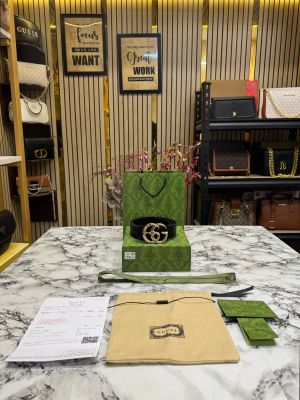 GUCC_I GG Golden Logo Snake Buckle Leather Belt With Box Dust Bag And Carry Bag (17-3)