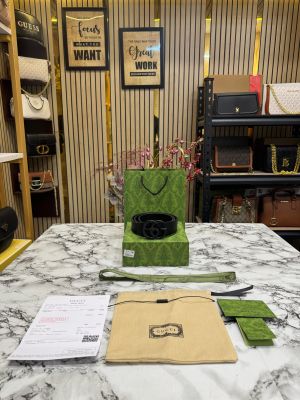 GUCC_I GG Black Logo Snake Buckle Leather Belt With Box Dust Bag And Carry Bag (17-1)