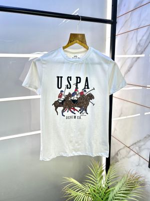 Us Polo White Round Premium Neck T-shirt F2838-WH