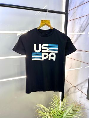 Us Polo Black Round Premium Neck T-shirt F2838-BL