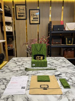 Gucc_i Gold GG Marmont In Matte Embossed Belt With Box Dust Bag And Carry Bag (22-4)