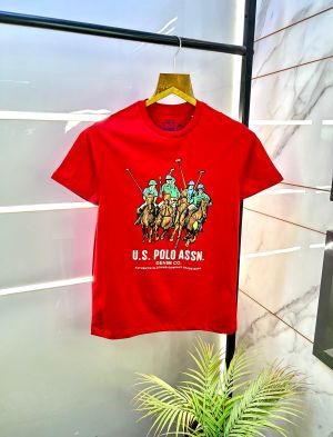 Us Polo Red Round Premium Neck T-shirt F2838-RE