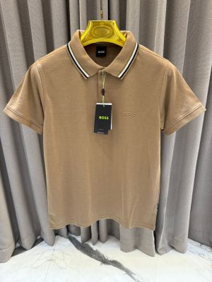 Hugo_Boss Chest Logo Polo T-shirt Brown 
