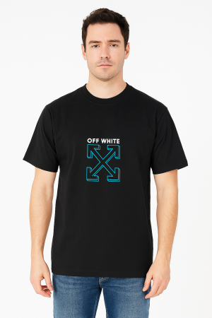 OFF-WHITE X KAWS IMPORTED PRINTED DROP SHOULDER TSHIRT WITH CARRY BAG