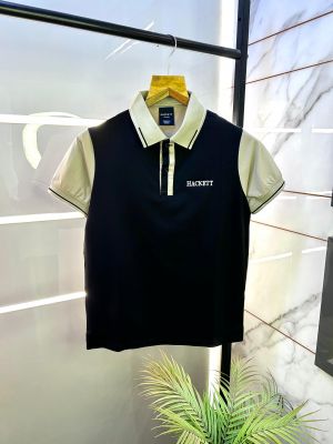 Aston Martin Hacket t Black Polo Premium Back Printed Collar Neck T-shirt F2863-BL